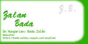 zalan bada business card